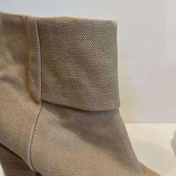 Rag & Bone Newbury Light Tan Canvas/Leather Ankle Boots Size 6.5‎ - Picture 12 of 16